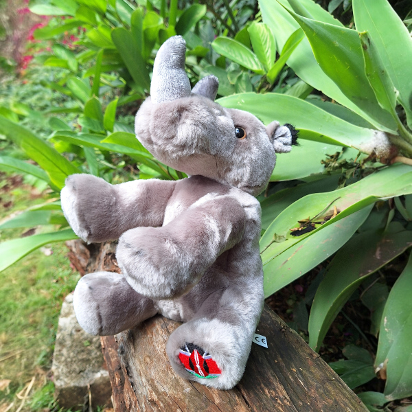 Rhino - Plush Toy With Kenya Flag 30cm
