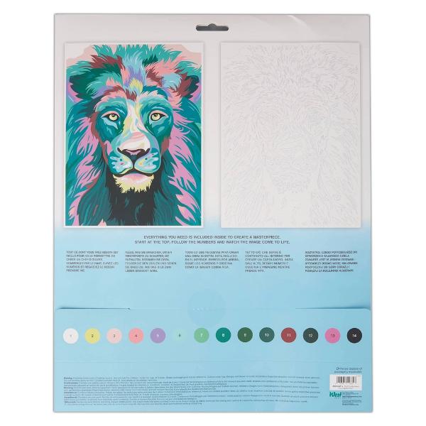 Artiste Paint By Numbers Courageous Lion 14 colours 3brushes - Image 2