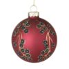 Red Bauble With Black & Gold Berries 442