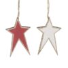 White & Red Wooden Stars Mix ZLP124