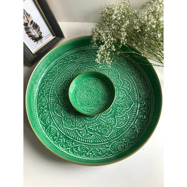 Green Embossed Tray