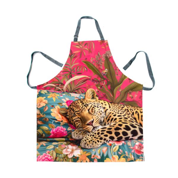 Apron - Leopard Turquoise