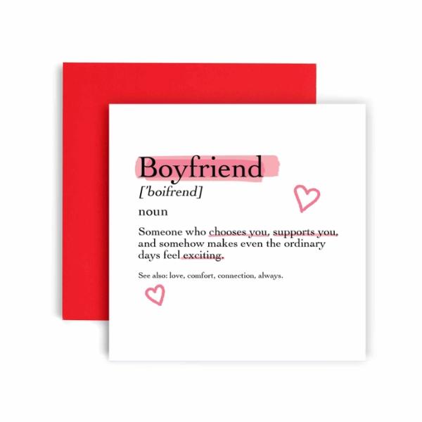 Boyfriend Definition Happy Valentine’s Day Card