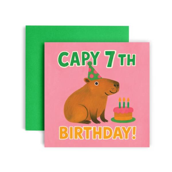 Capy 7th Birthday Card