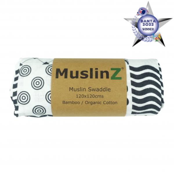 Muslin Baby Swaddle120 cm Bamboo/Organic Cotton - Sensory - Image 3