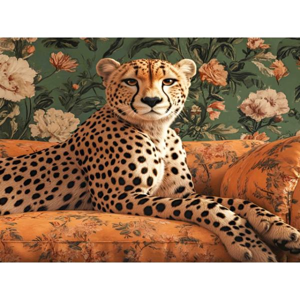 Placemats - set of 6 Vinyl - African Cheetah - Couch