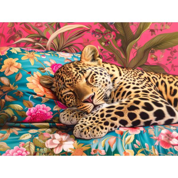 Placemats - set of 6 Vinyl - African Leopard - Blue Pillow