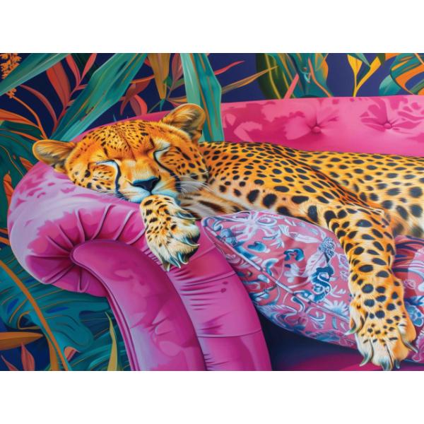 Placemats - set of 6 Vinyl - African Cheetah - Pink Couch