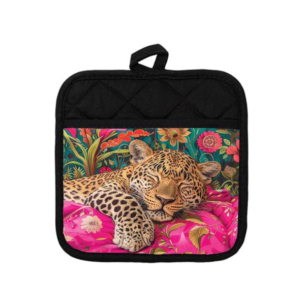 Pot Holder Pair - Pink Leopard