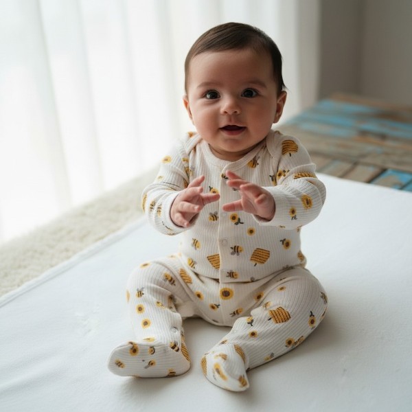 Bee Patterned Sleepsuit
