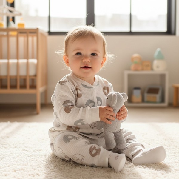 Elephant Print Patterned Pajama Set -179640