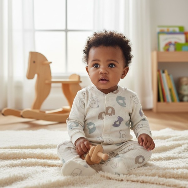 Elephant Patterned Sleepsuit