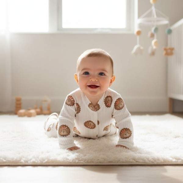 Lion Patterned Baby Jumpsuit