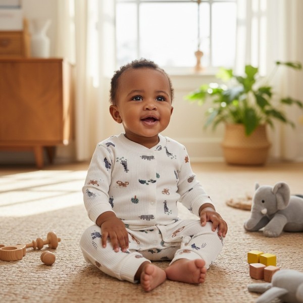 Safari Pattern Baby Jumpsuit -165595