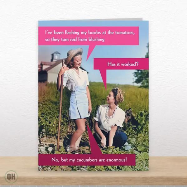 My Cucumbers Are Enormous! Funny Birthday Card BK2009