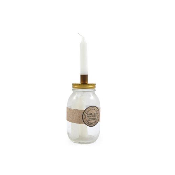 Ivory Candles In Jar 9X19Cm