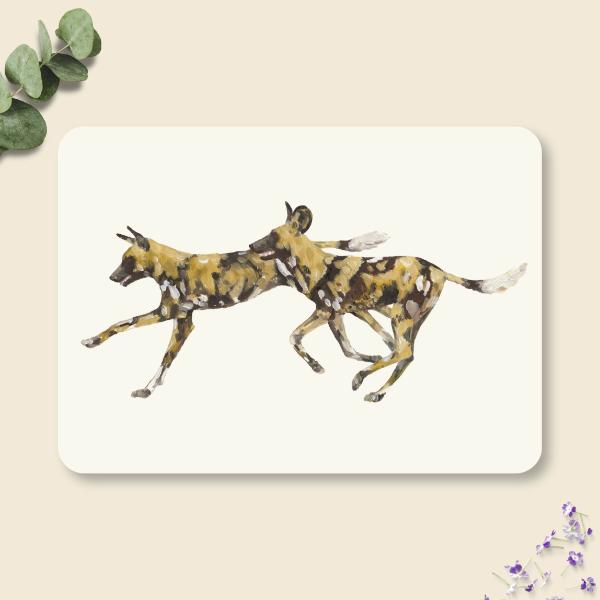 Afican Wild Dog Running Pair - Placemat