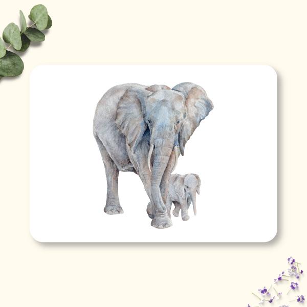 Elephant Mom & Calf - Placemat