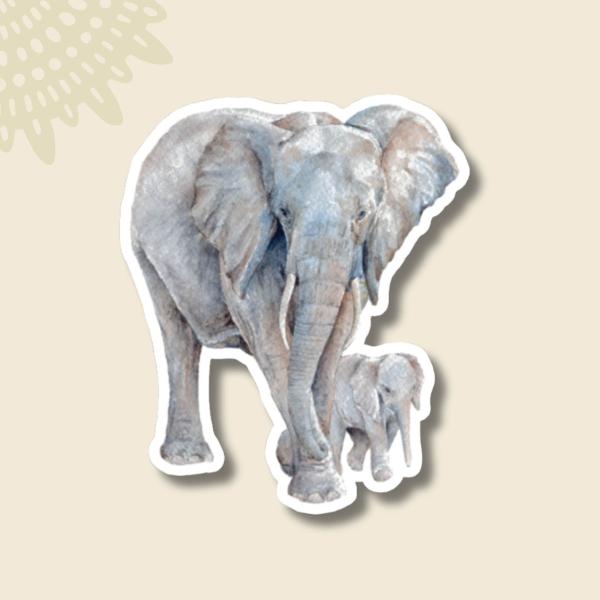 Bumper Sticker Ele Mom & Baby