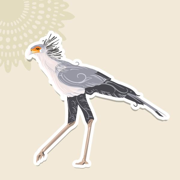 Sticker Secretarybird