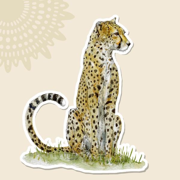 Sticker Sitting Cheetah