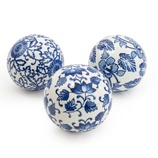 Sumatra Blue & White Assorted Large Decorative Ball 10Cm