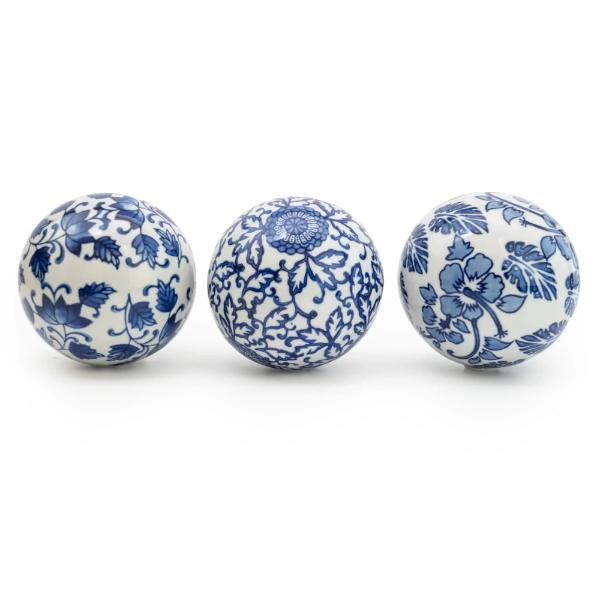 Sumatra Blue & White Assorted Large Decorative Ball 10Cm - Image 3