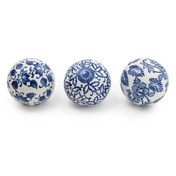 Sumatra Blue & White Assorted Large Decorative Ball 10Cm - Image 4