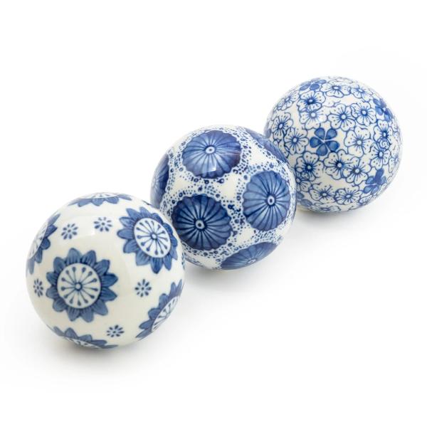 Sumatra Blue & White Assorted Small Decorative Ball 7Cm - Image 2