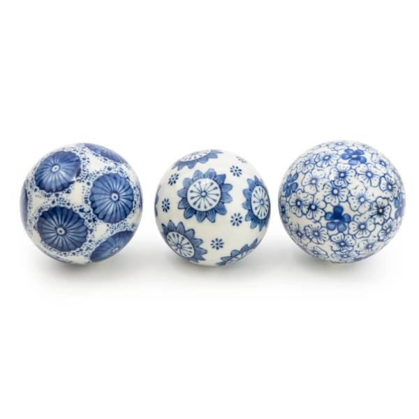 Sumatra Blue & White Assorted Small Decorative Ball 7Cm - Image 3