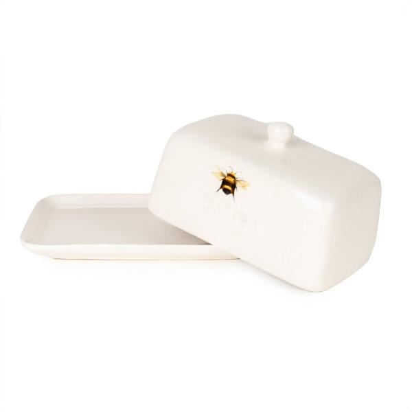 Ceramic Butter Dish Bees Cream