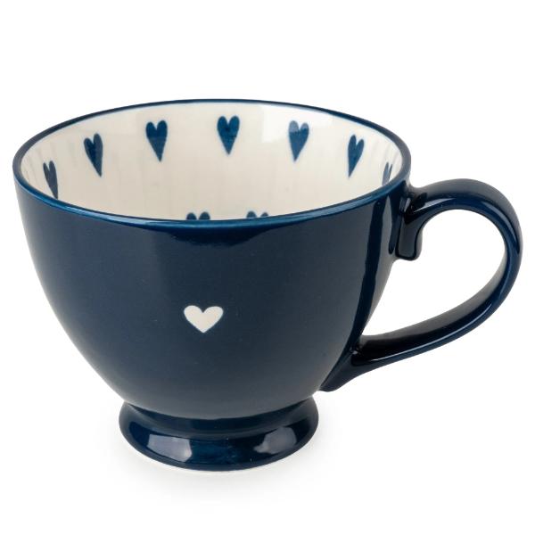 Footed Mug - Blue Heart