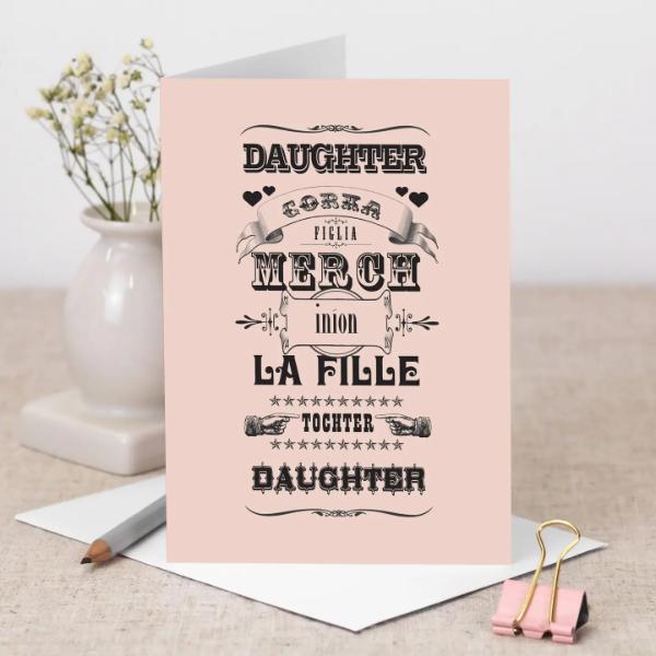 Multilingual Daughter Card, Blush Pink Design - GC222-1