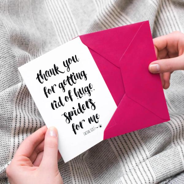 Spider Catcher Funny Valentine's Day Card For Couples - GC513-L-Fuchsia