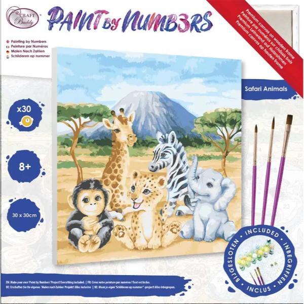 Paint By Numbers Kit - Safari Animals - 30X30Cm