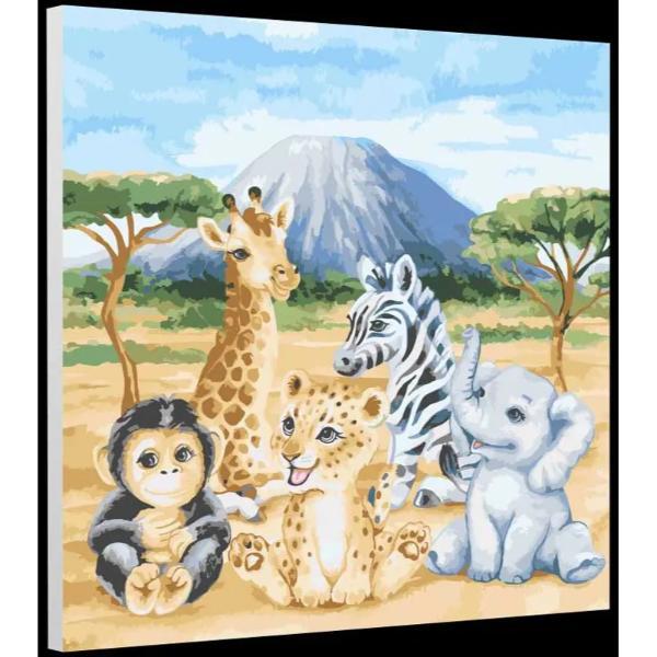 Paint By Numbers Kit - Safari Animals - 30X30Cm - Image 2