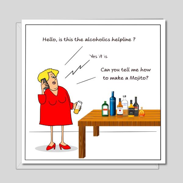 Alcoholics Helpline- Greeting Card G0179