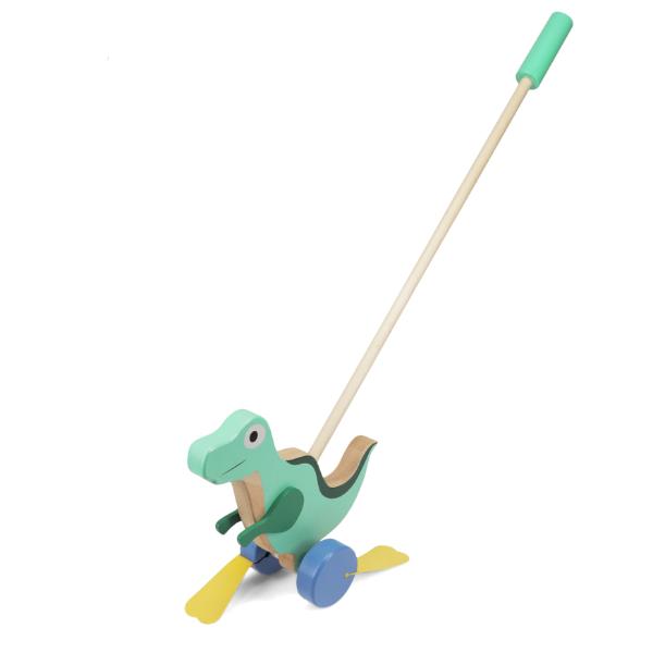 Wooden Push Along Walker Toy - Flapping Dinosaur