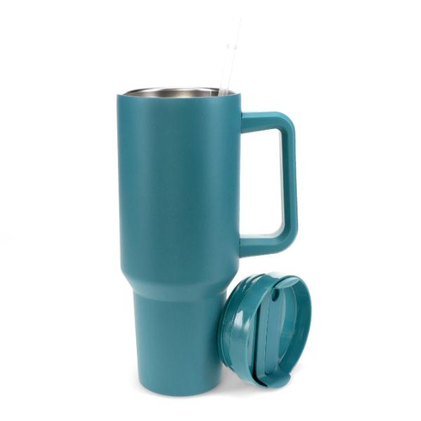 Travel Tumbler With Handle (1.2Ltr) - Petrol Blue - Image 2
