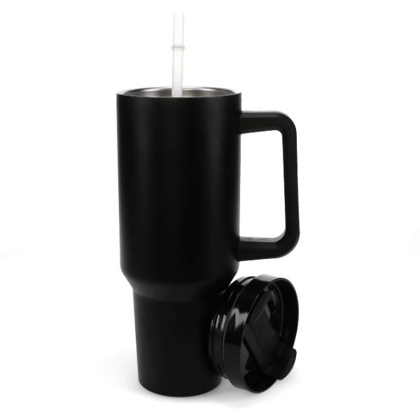 Travel Tumbler With Handle (1.2Ltr) - Black - Image 2