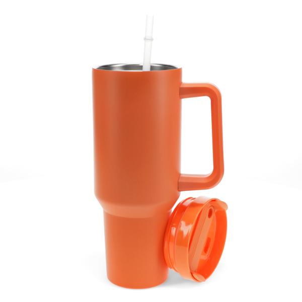 Travel Tumbler With Handle (1.2Ltr) - Orange - Image 2