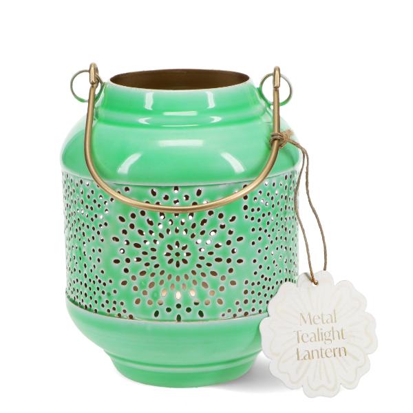 Enamel Tealight Lantern - Green - Image 3