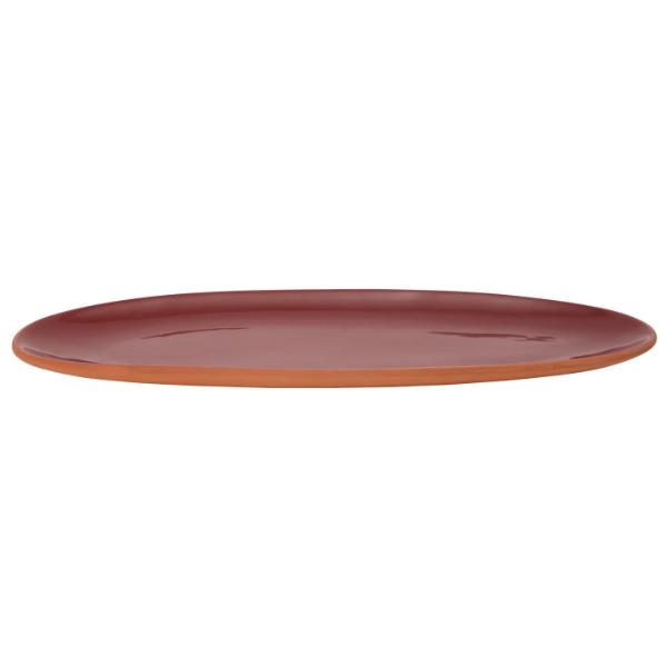 Sintra Glazed Terracotta Oval Serving Platter - Berry