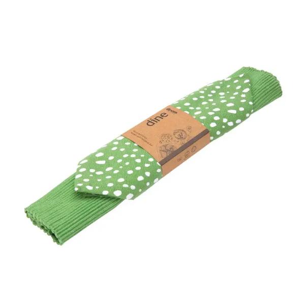 Sintra Recycled Cotton Spotted Napkin & Placemat Set - Green